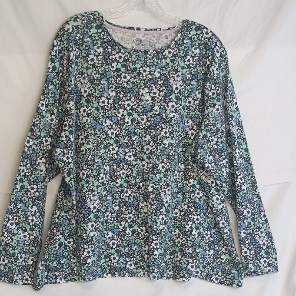Women's Size 3X Floral Long-Sleeve Top Cotton Spring Casual - Picture 4 of 7